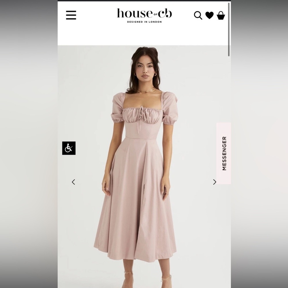 house of cb tallulah Nasty Gal Dusty Rose Puff Sleeve Maxi Dress